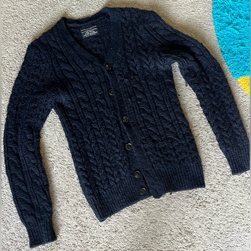 Allsaints Black Wool Blend Cardigan